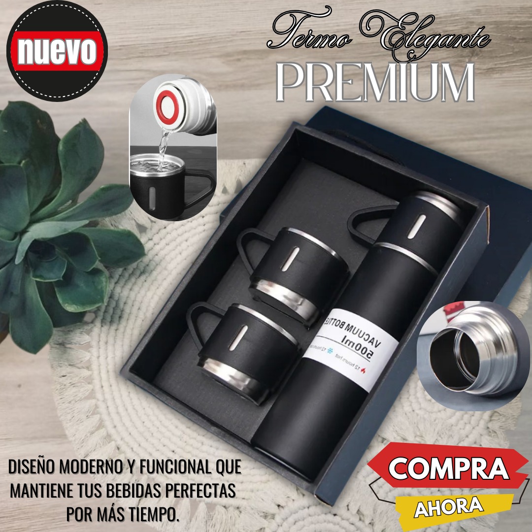 Miniatura 4 de TERMO CON 3 TAZAS EN ACERO CAMPIN O VIAJ